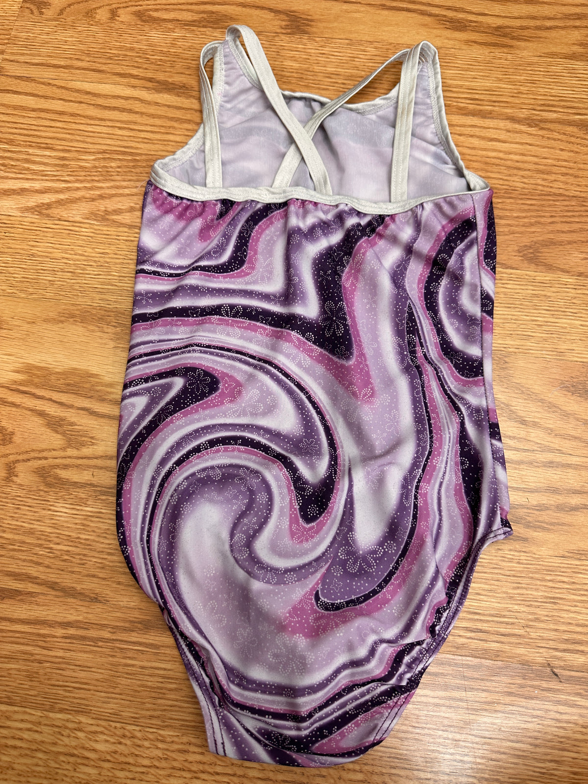 Pre-Owned Gymnastics Destira Medium Child Purple White Flower Purple Acro