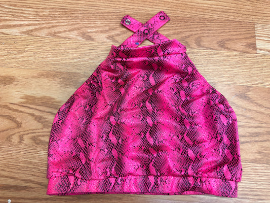 Pre-Owned Crop Top Kizzi Dancewear Medium Adult Pink Snake Jazz Tap Modern
