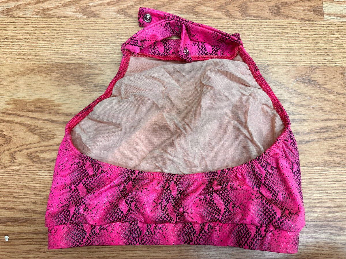 Pre-Owned Crop Top Kizzi Dancewear Medium Adult Pink Snake Jazz Tap Modern