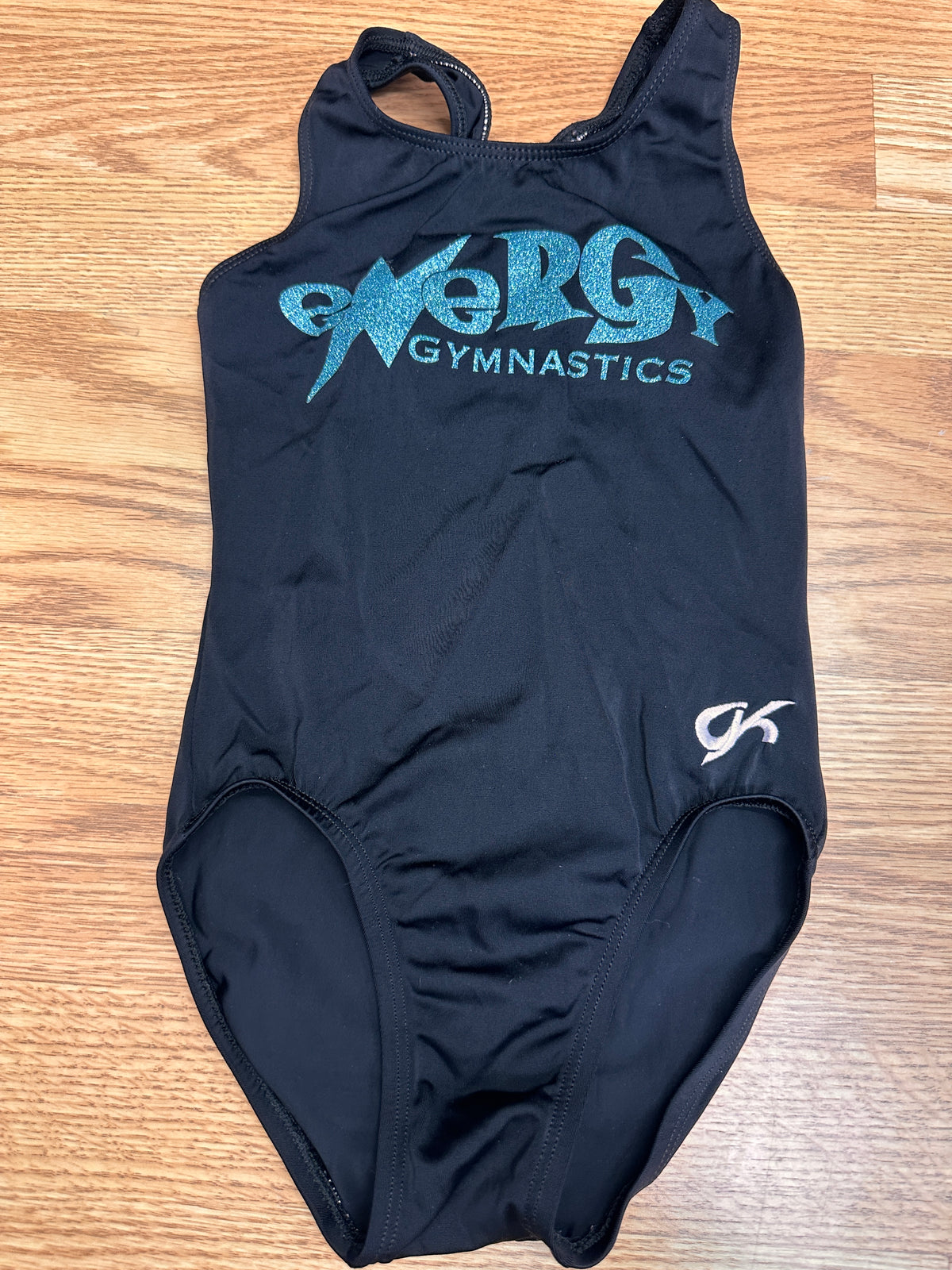 Pre-Owned Gymnastics Leotard GK Energy Kidz Medium Child Black Sparkle Acro Tumbling
