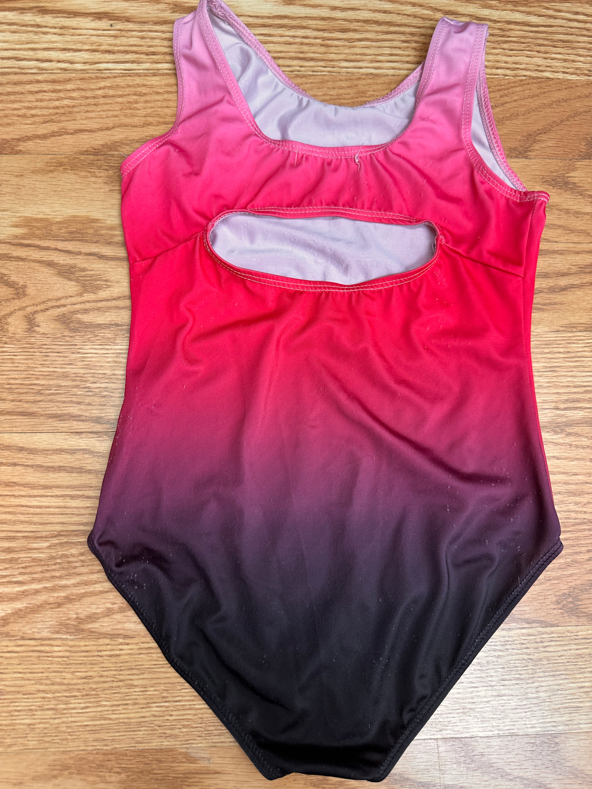 Pre-Owned Gymnastics Leotard Zaclotre XL Child Pink Ombre Sparkle Acro Tumbling