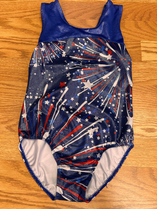 Pre-Owned Gymnastics Leotard Large Child Pink Ombre Sparkle Acro Tumbling