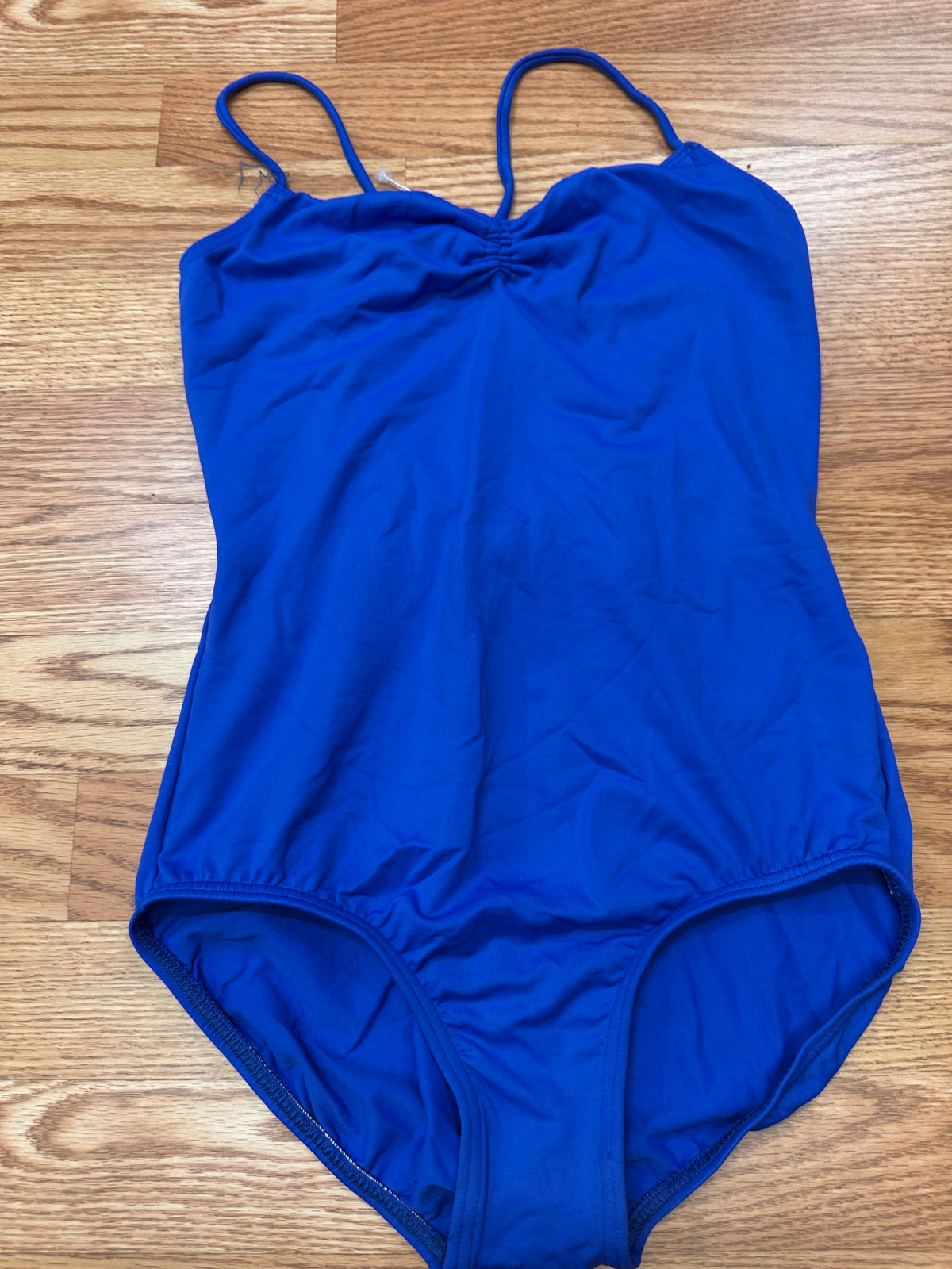 Pre-Owned Leotard Meidum Adult Royal Blue Crossing Straps Jazz Ballet