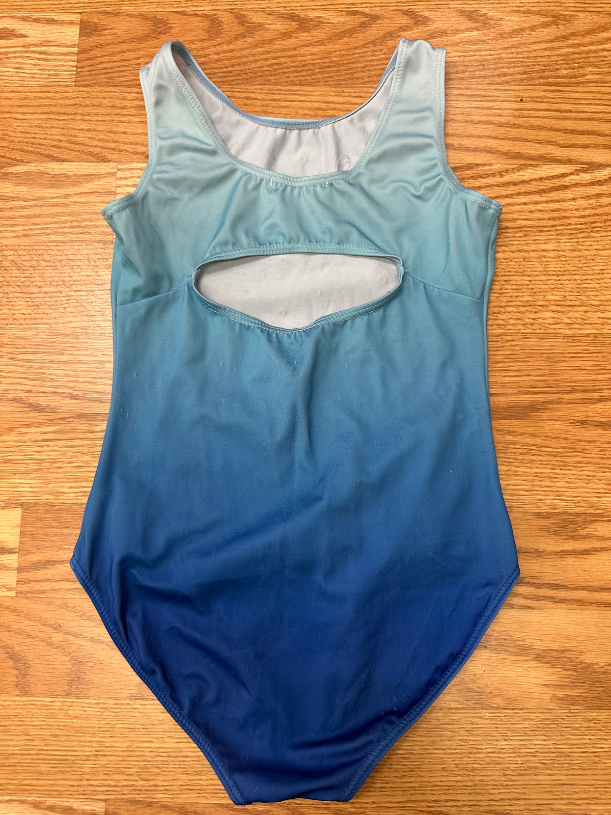 Pre-Owned Gymnastics Leotard Zaclotre XL Child Blue Ombre Sparkle Acro Tumbling