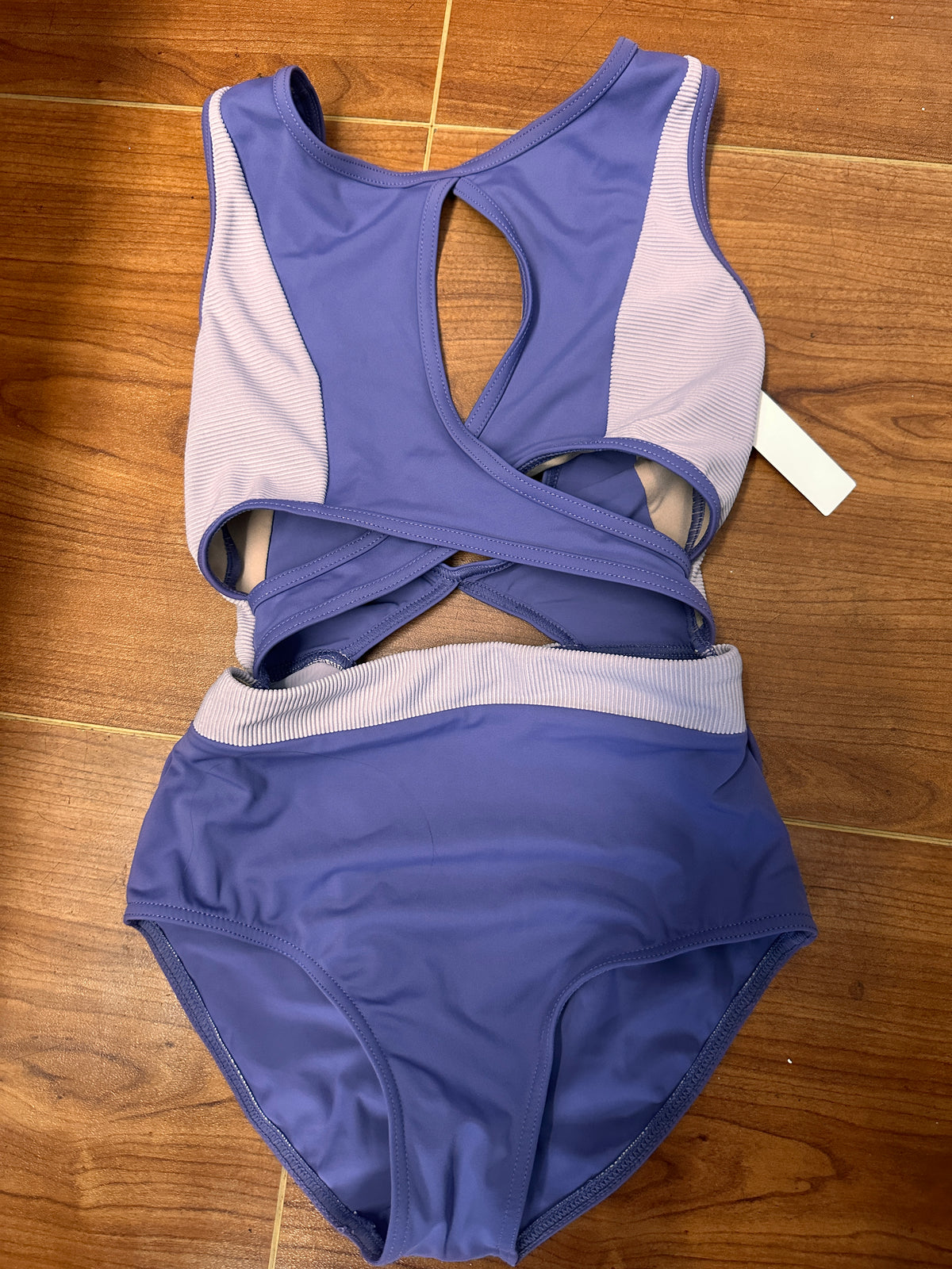 Pre-Owned Leotard Purple Open Front & Back Jazz Contemporary