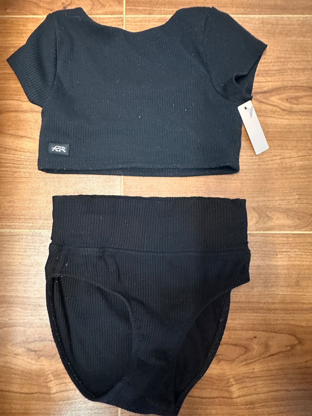 Pre-Owned SET Top/Briefs Tiger Friday Black X-Large Child Jazz Cheer Modern
