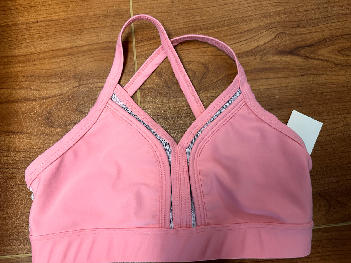 New Top Oh La La Pink White Child Large Mesh Jazz Cheer Modern