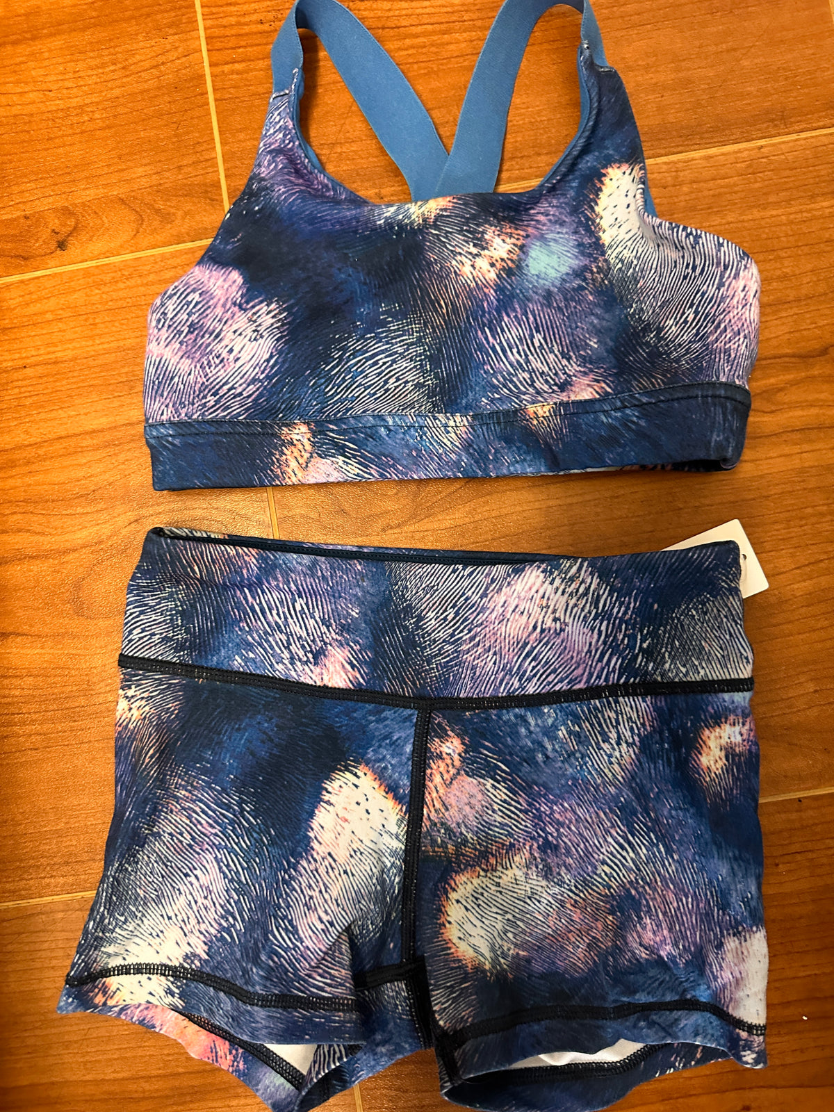 Pre-Owned Top/Shorts Set Small Child Colorful SG Gymnastics Jazz Acro