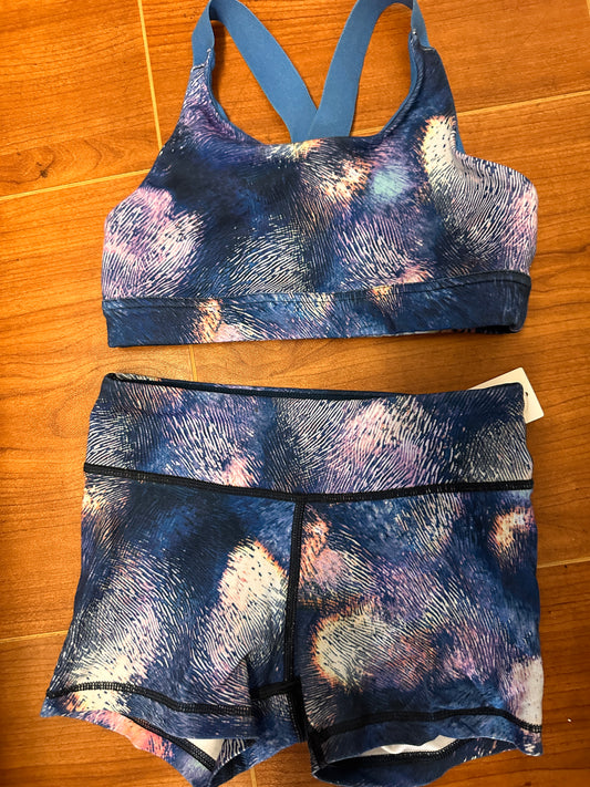 Pre-Owned Top/Shorts Set Small Child Colorful SG Gymnastics Jazz Acro