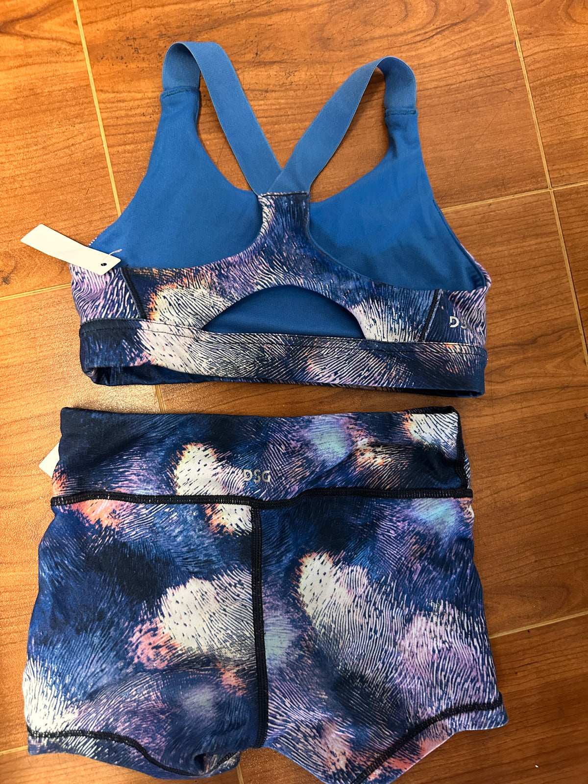 Pre-Owned Top/Shorts Set Small Child Colorful SG Gymnastics Jazz Acro