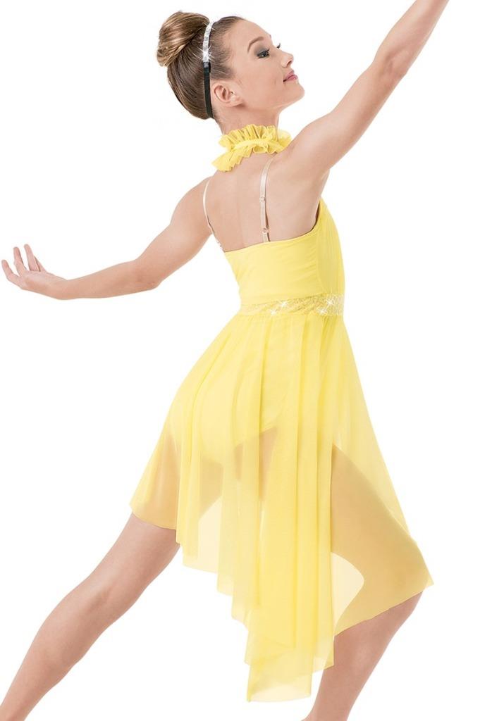 Pre-Owned Costume Weissman  9920 Medium Child Yellow Dress Lyrical Sequin