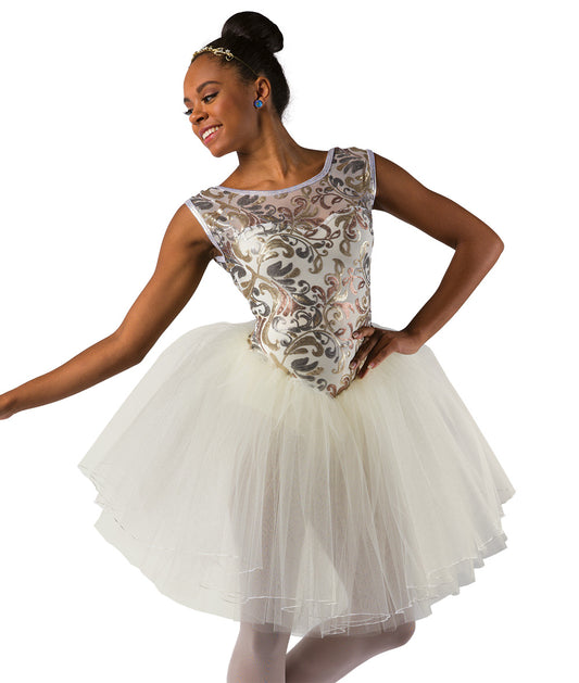 Pre-Owned Costume Wish Come True  2V2476 Large Child Ivory Tutu Ballet Sequin