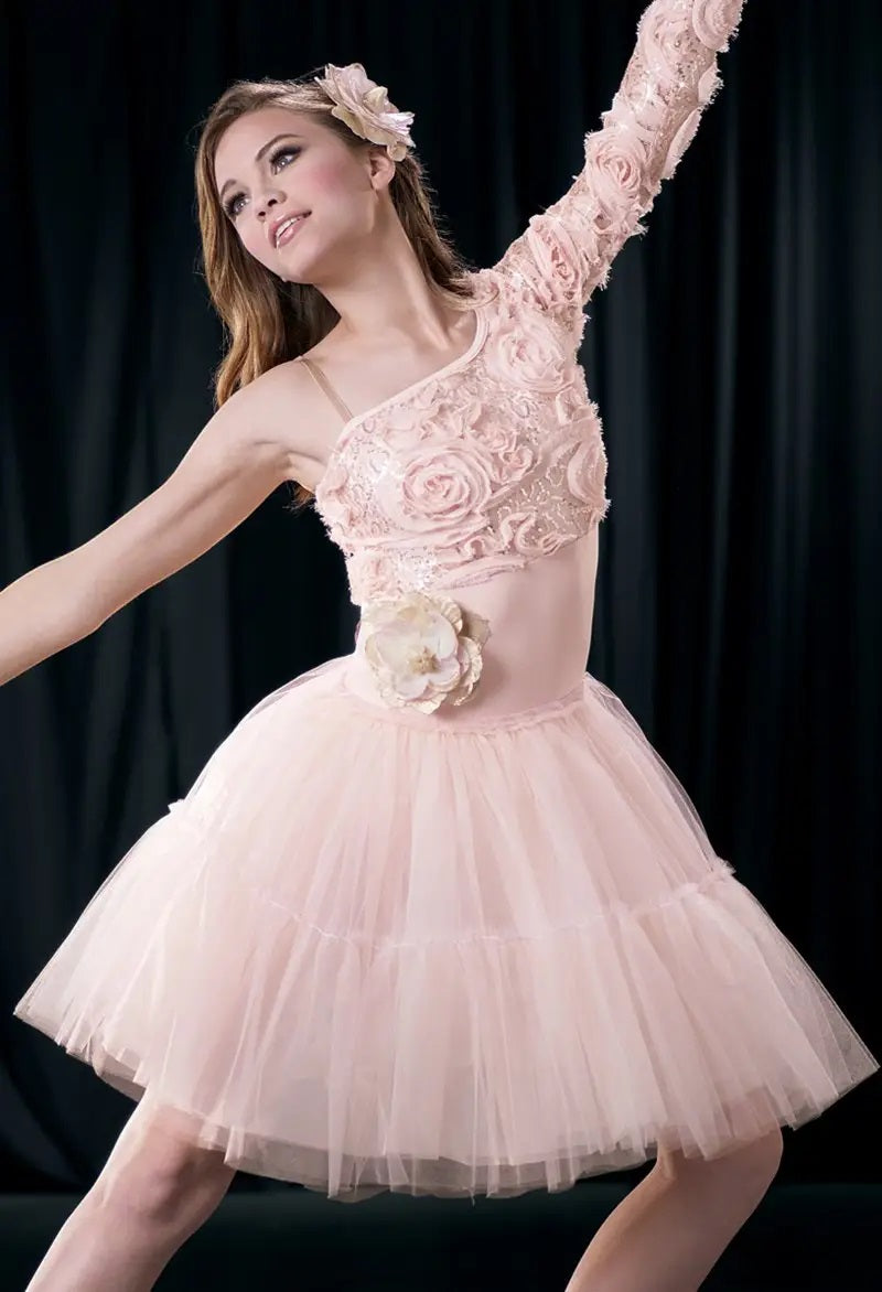 Pre-Owned Costume Weissman  8547 Small Adult Pink Dress Lyrical  Sequin