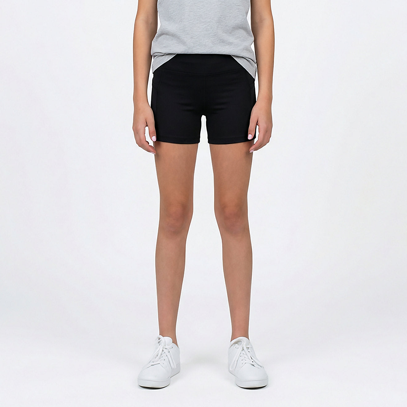 Pre-Owned Dance Shorts by BCG Lycra Bike Shorts with Pocket Black Medium Child
