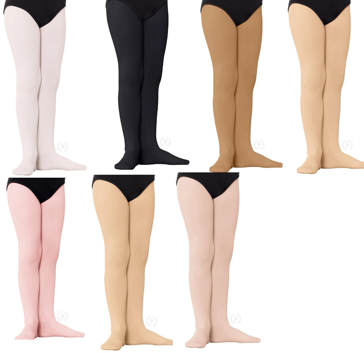 New Tights Eurotard 215C Girl's Footed True Non Run Microfiber Tights