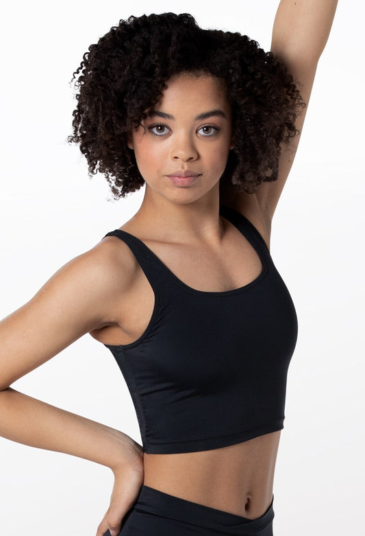 Pre-Owned Crop Top Small Adult Black Balera MT11075 Jazz Cheer Gymnastics
