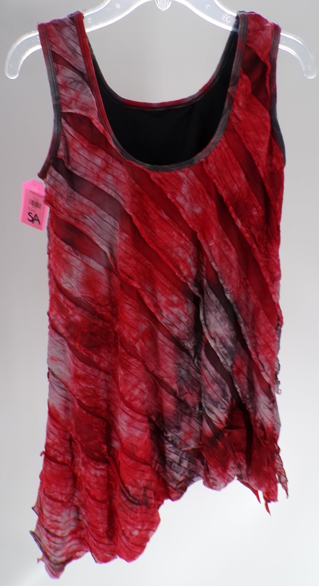 Pre-Owned Costume Medium Child Red Revolution 0220 Jazz Tap Clogging Ombre Top Asymmetrical