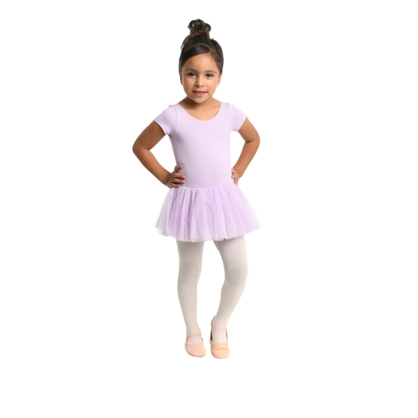 Pre-Owned Leotard Dress Danz N Motion 23209C 6x-7 Child Lavender Ballet Jazz