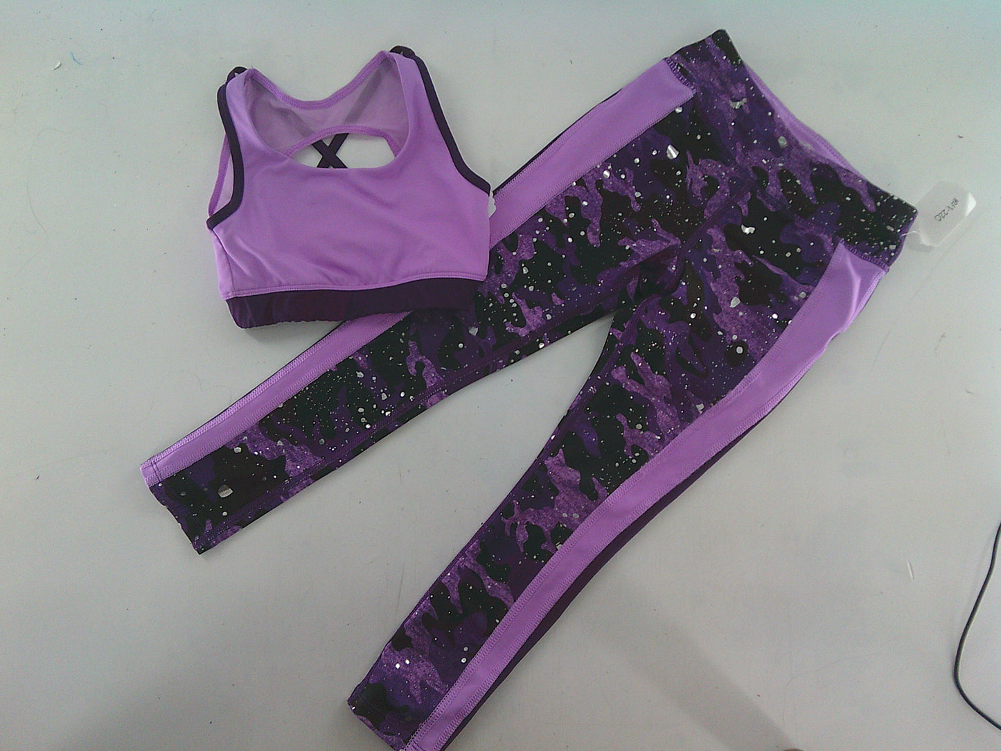 Pre-Owned Set Leggings Top Avia   Small Child Purple  Jazz Cheer