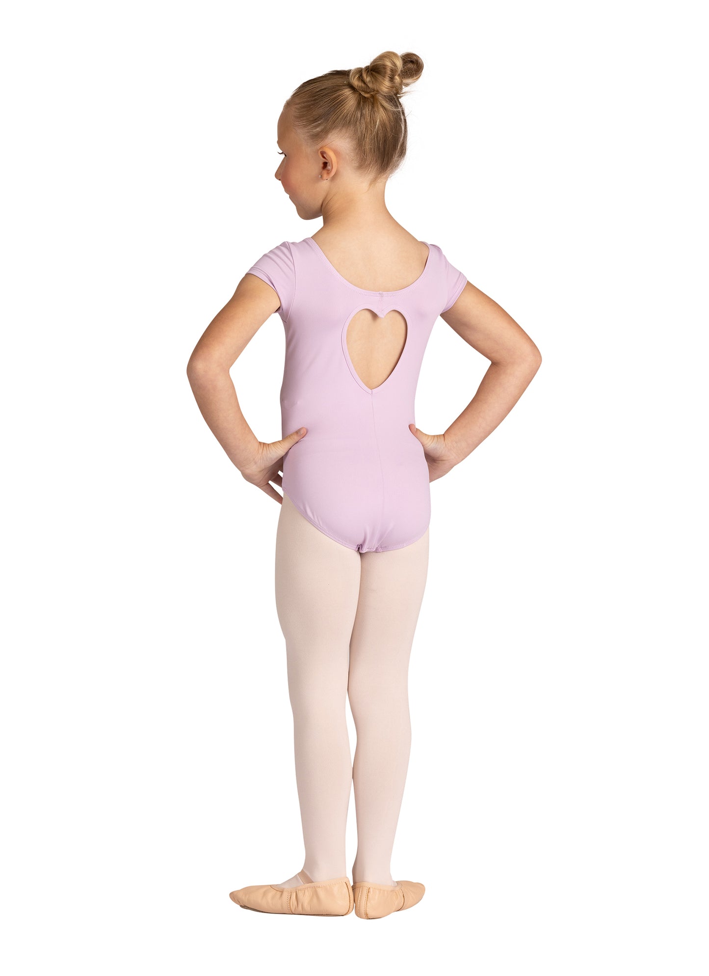 New Leotard Danz N Motion 24127C Heart Back Short Sleeve Child Sizes Ballet Jazz