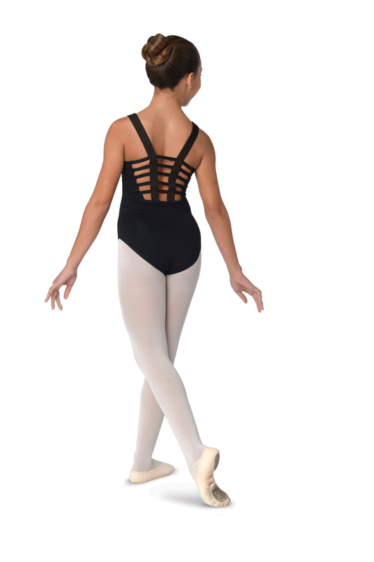 Pre-Owned Leotard Danz N Motion 2413C Black Small Child Cotton Ladder Back Ballet Tap