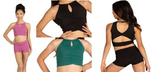 New Crop Top Danz N Motion 24306A Cutaway Shirred Adult Sizes