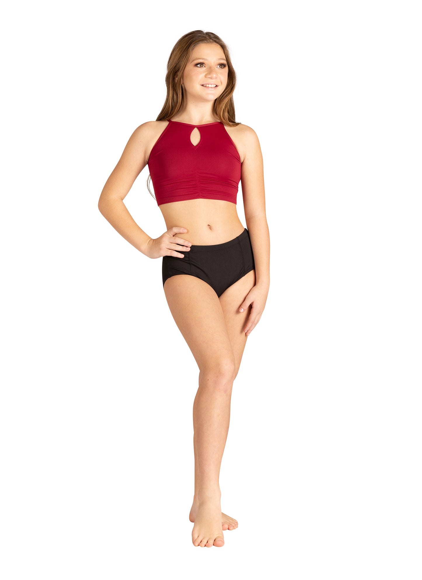 New Crop Top Danz N Motion 24306A Cutaway Shirred Adult Sizes