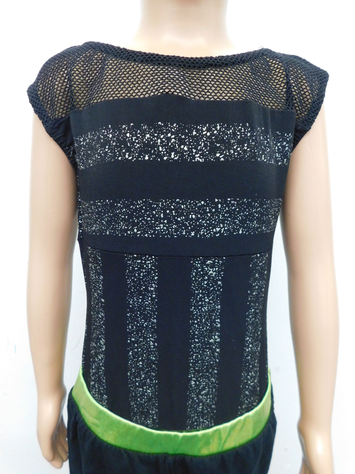 Pre-Owned Costume AWCT  12864 Medium Child Black Jumpsuit Hip Hop Glitter