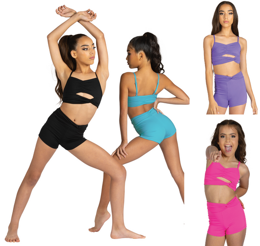 New Shorts Danz N Motion 25400C Black Medium Child 8-10 Jazz Tap