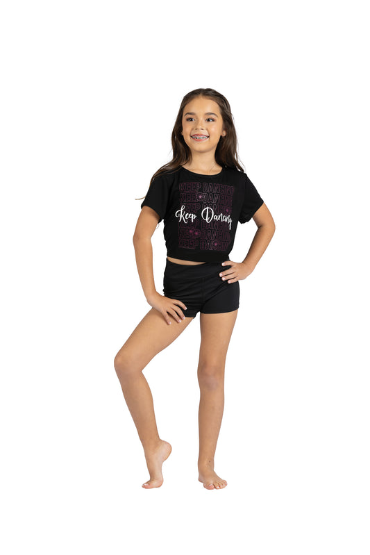 New Crop Tshirt Danz N Motion 25304C Keep Dancing Top Open Back