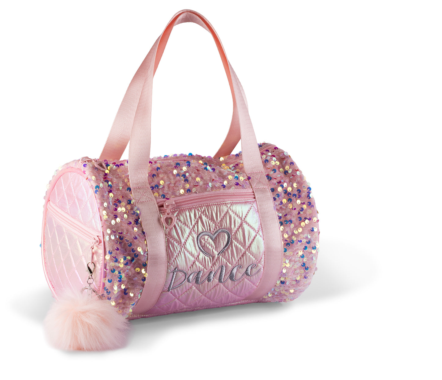 New Dance Duffle B26520 Dazzling Sequin Quilted Ruffle Pink or Blue