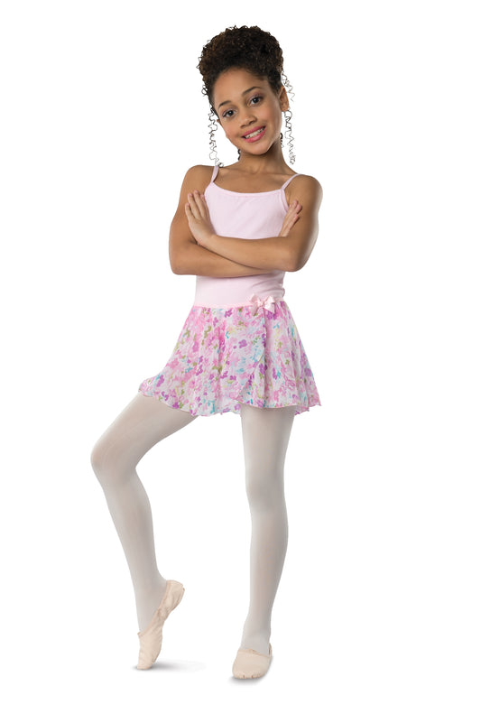 Pre-Owned Ballet Skirt Danz N Motion 2605C Pink Intermediate Child Floral Elastic Waist