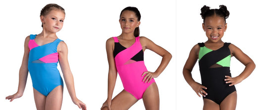 New Leotard Danz N Motion 26110C 2 tone Tank with Mesh insert Convention wear