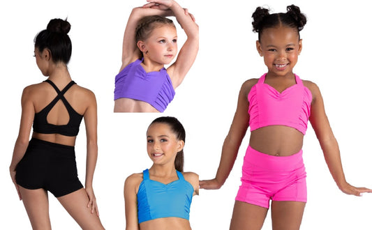 New Crop Top Danz N Motion 26304C Leighton Shirred Sides Sweetheart Neck Convention Wear Jazz