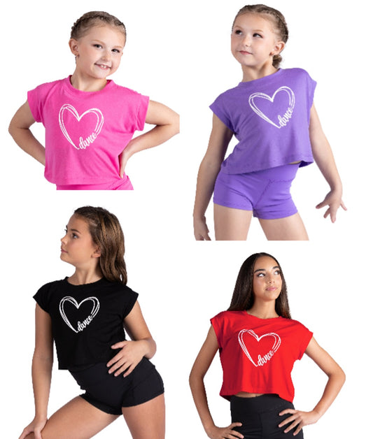 New Crop T-shirt Danz N Motion Dance Heart 26306C