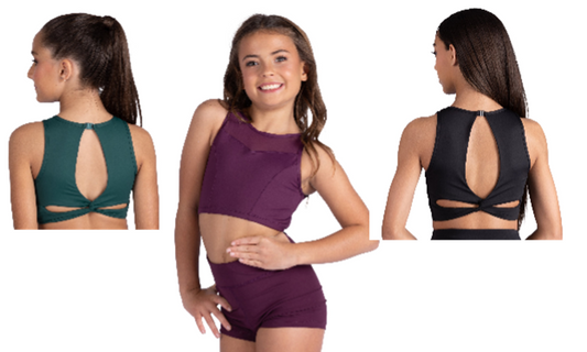 New Crop Top Danz N Motion 26310 Twist Back Adult Sizes