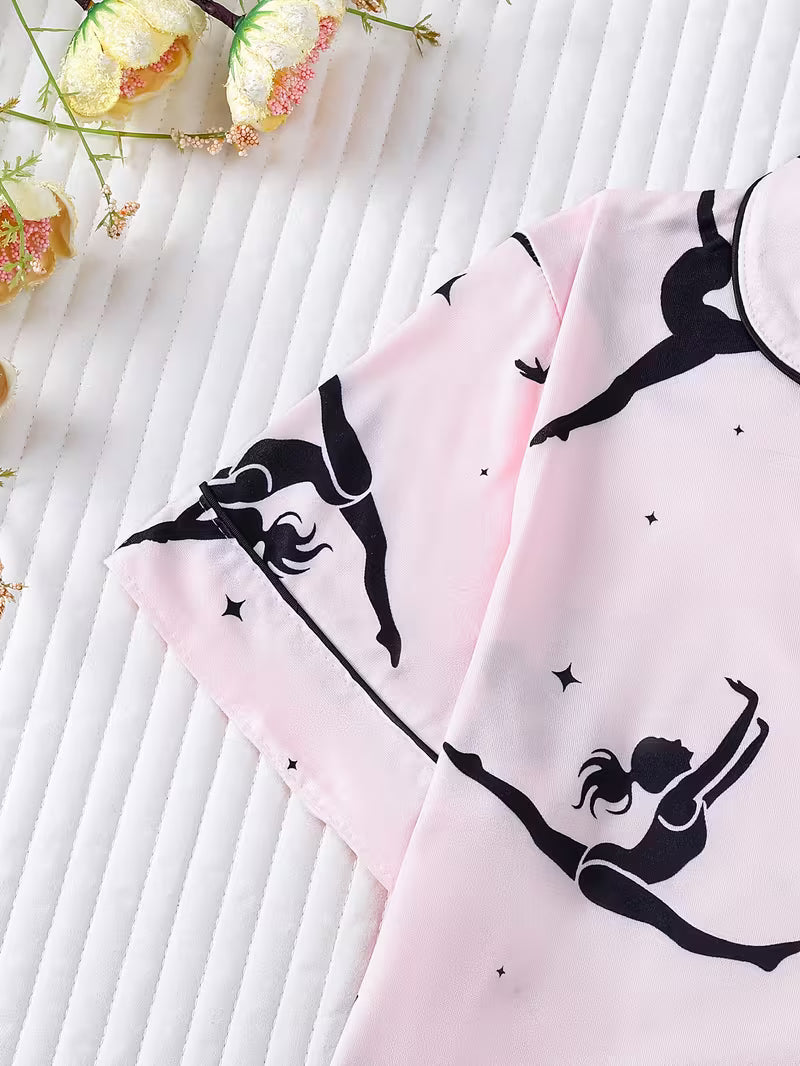 New Pajama Sets Top and Shorts Dancer Print