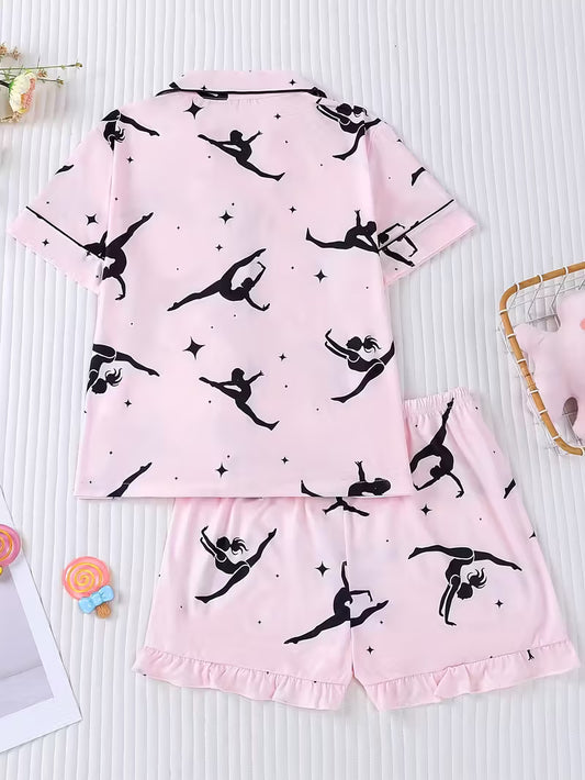 New Pajama Sets Top and Shorts Dancer Print