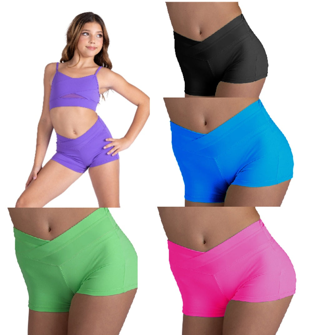 New Dance Shorts Danz N Motion 26406C V Waist Solid