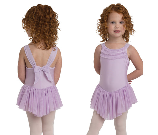 Pre-Owned Leotard Dress DanzNMotion Medium Child Black Ballet Jazz Tank Ruffle & Bow