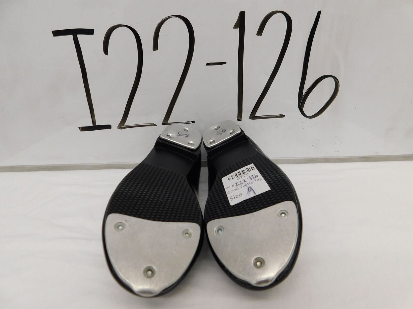Pre-Owned Tap Shoes Dance Class Toddler 9M Tyette Leather Ribbon or Elastic Student