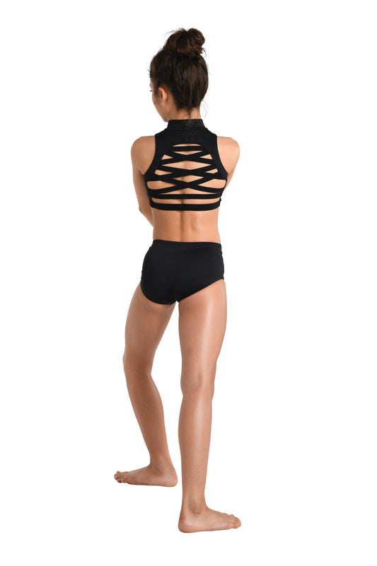 New Crop Top 2741C-Sloan Top Black 6X-7 Child