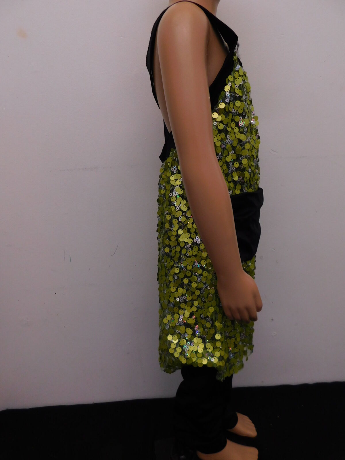Pre-Owned Costume Costume Gallery   Large Child Lime Dress & Leggings Jazz Tap Sequin