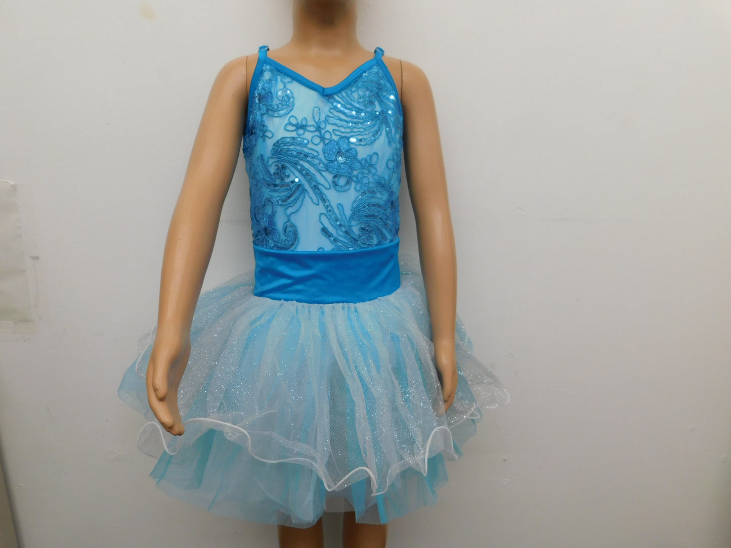 Pre-Owned Costume Curtain Call  E1914 Medium Child Turquoise Tutu Dress Ballet YAGP