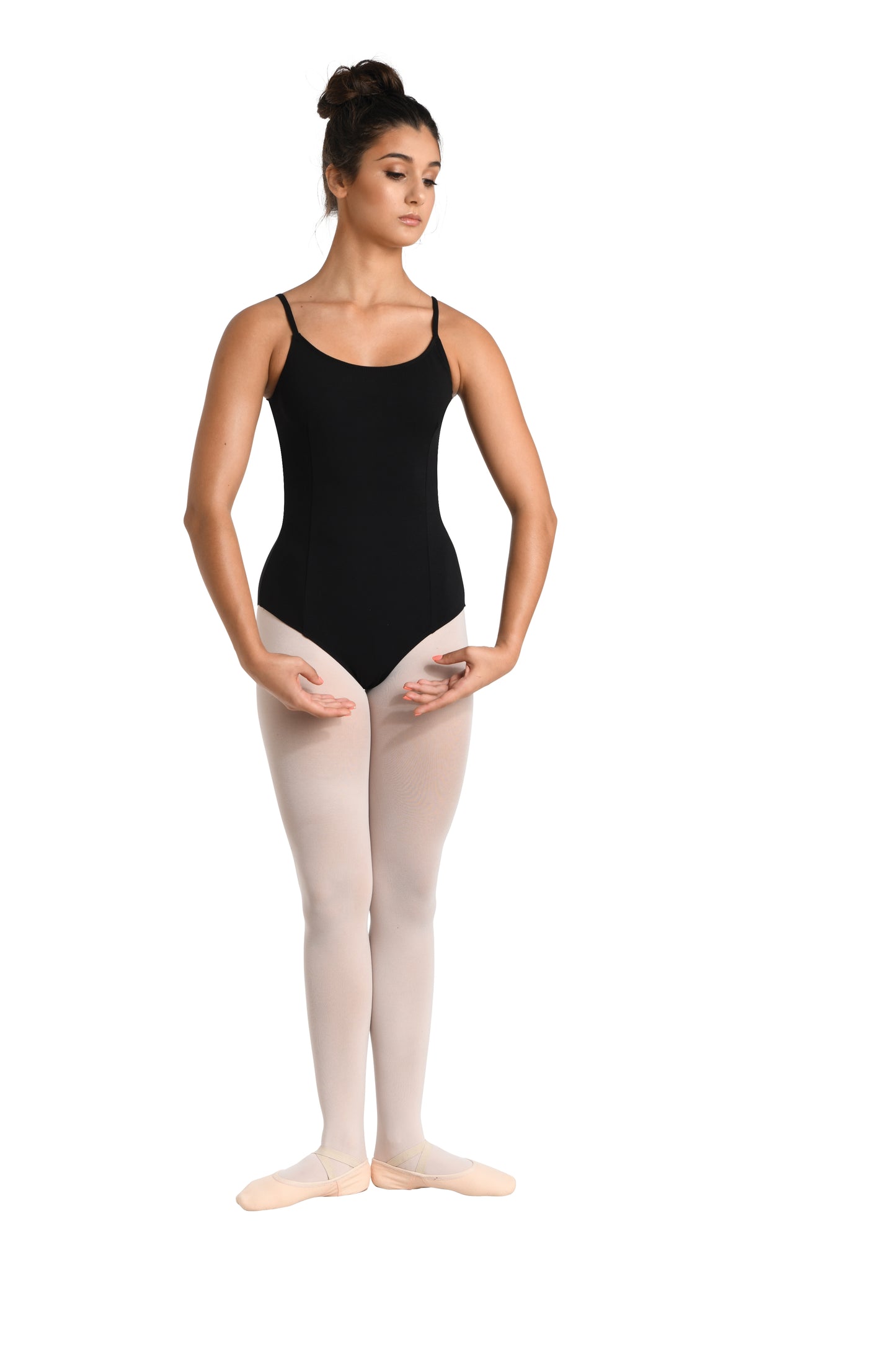 Pre-Owned Leotard Danz N Motion 283 Large Child 12-14 Twist back BLACK Ballet Tap