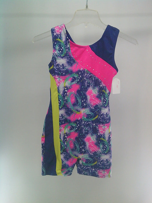 Pre-Owned Biketard Freestyle   Large Child Pink Purple  Acro Tumbling