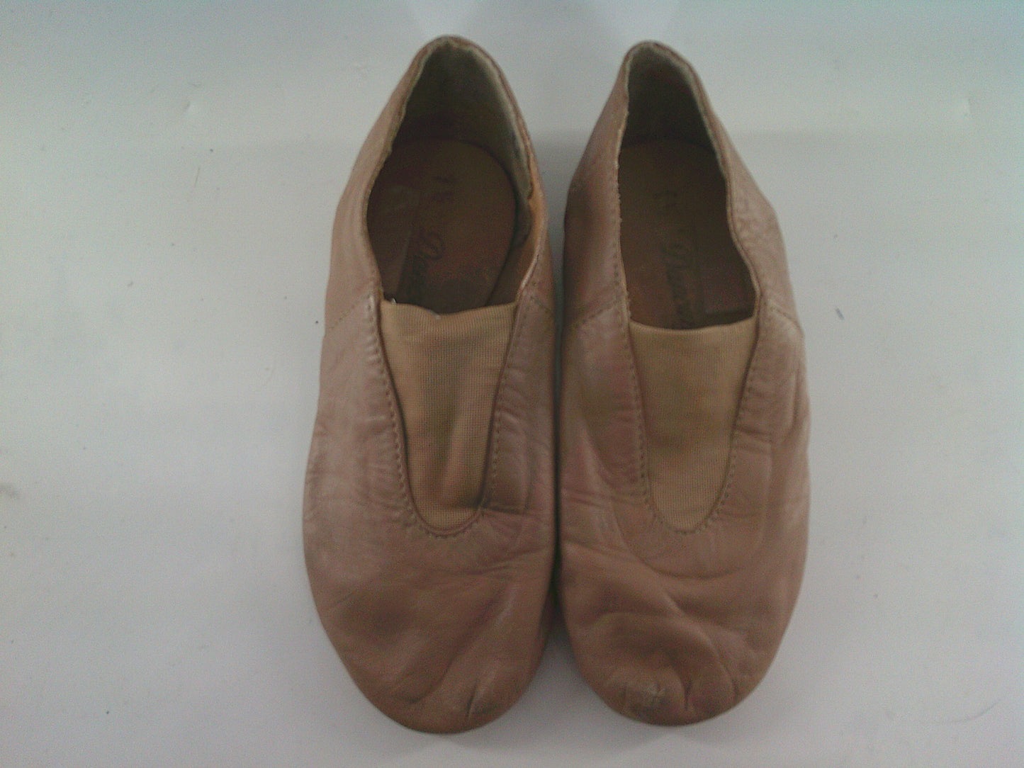 Pre-Owned Jazz Shoes Dancing Fair Big Kid 1M Top Elastic Leather Slip On