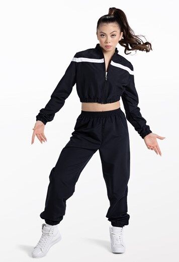 Pre-Owned Pants Balera 14308 Medium Child Black Hip Hop Clogging Tap