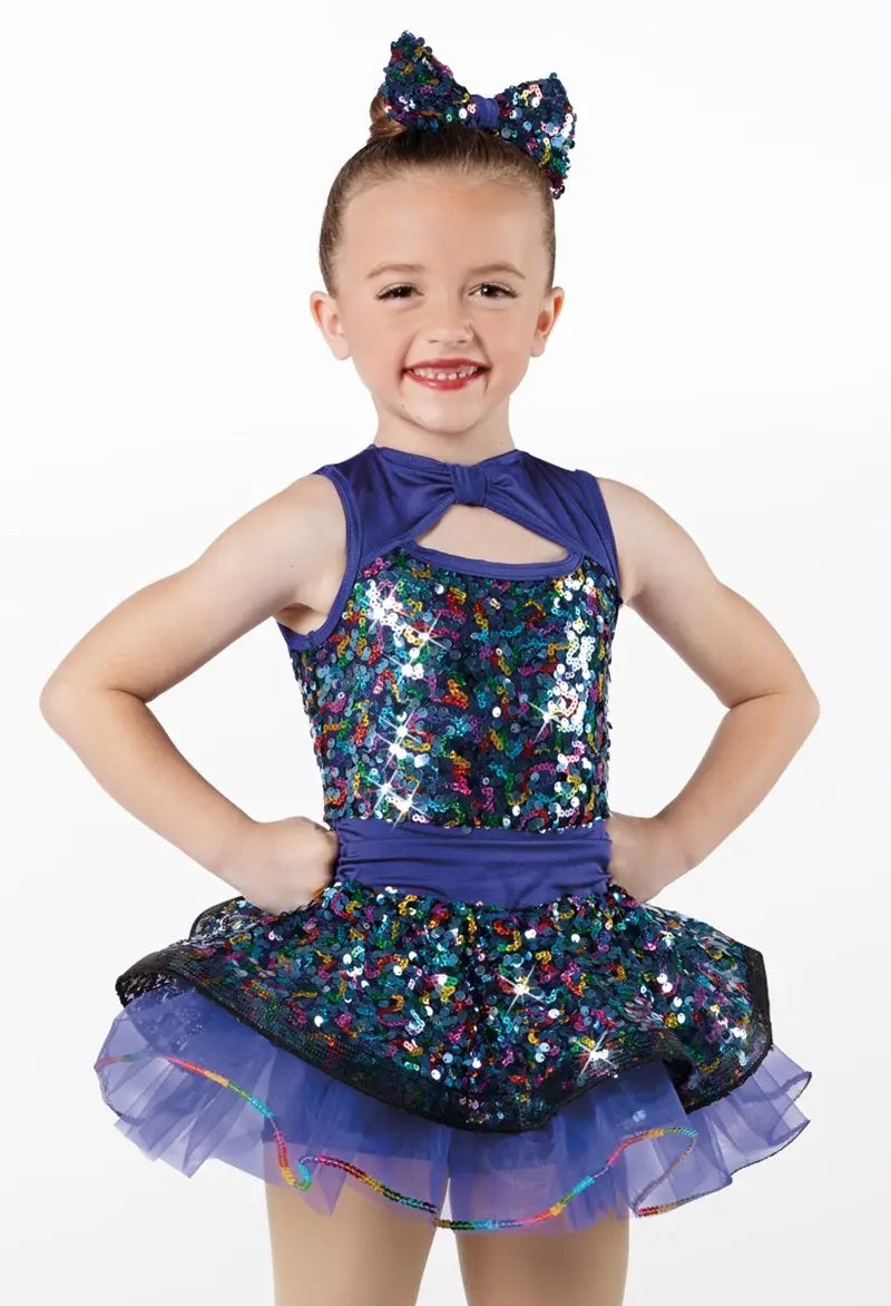 Pre-Owned Costume Weissman  13475 XXL Child Blue Dress Jazz Sequin 1