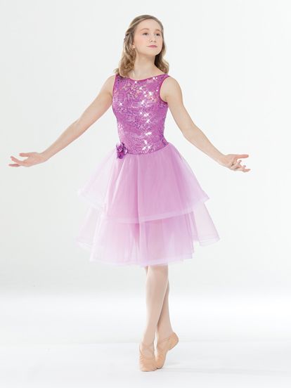 Pre-Owned Costume Revolution  RA19796 XXL Child Pink Purple Sequin Dress Ballet